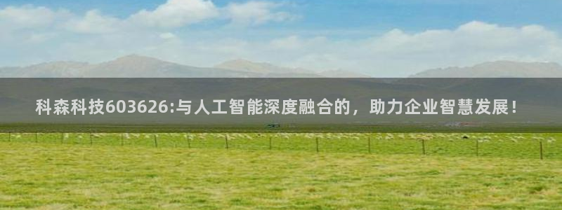 科森科技603626:与人工智能深度融合的，助力企业智慧发展！